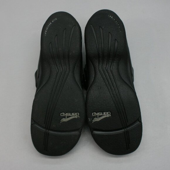 Dansko Ladies 41(10.5-11) Kitty Pleated Black Mary Jane Buckle Strap Shoes Clogs - Picture 9 of 12